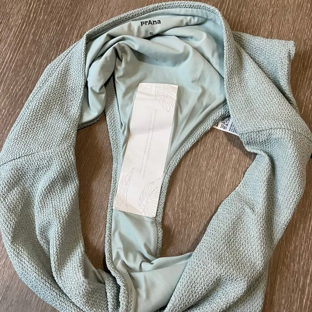 Prana Lahari Scrunch High Rise Swim Bottom Women's XL Saltwater Textured Cheeky